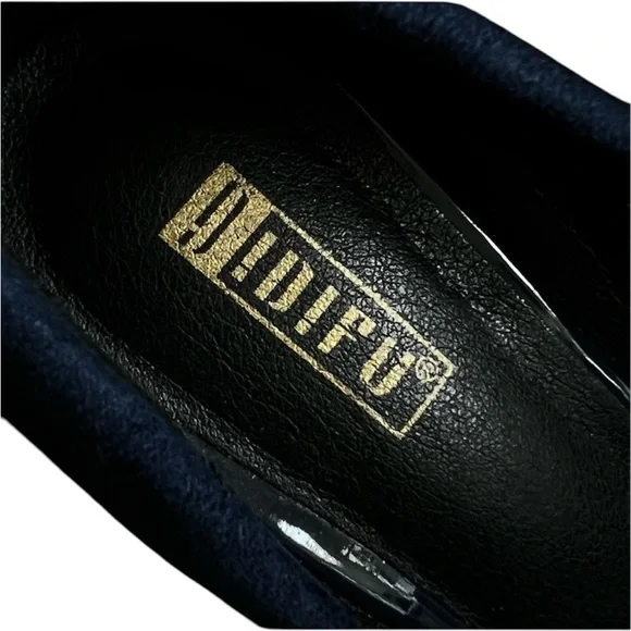 NWOT IDIFU, Suede Navy Blue Heels, Size 7 - Picture 6 of 11